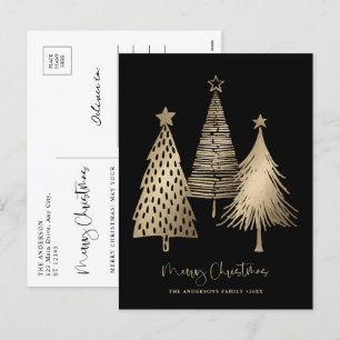 Elegante árbol de Navidad dorado no foto