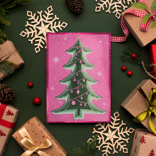 Elegante árbol de Navidad en recorte de papel con