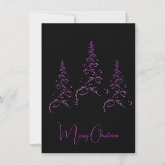 Elegante árbol de Navidad fractal morado sobre neg