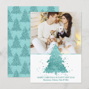 Elegante árbol de Navidad   Luxe Aqua Mint Photo