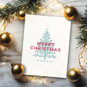 Elegante árbol de Navidad moderno vintage alegre