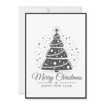 Elegante árbol de Navidad negro blanco Chic