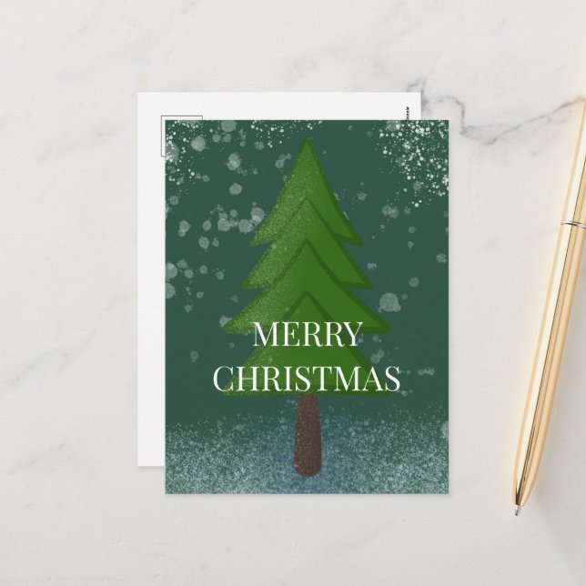 Elegante árbol de navidad nevado (Anverso/Reverso In Situ)