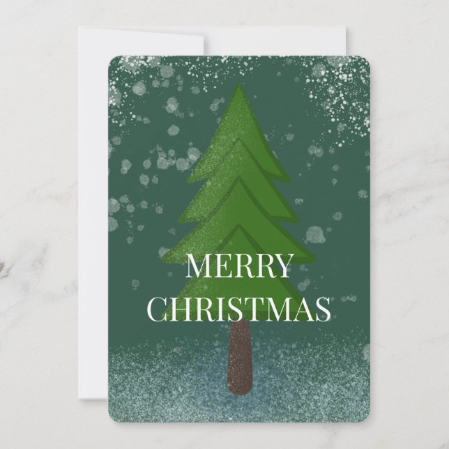 Elegante árbol de navidad nevado (Anverso)