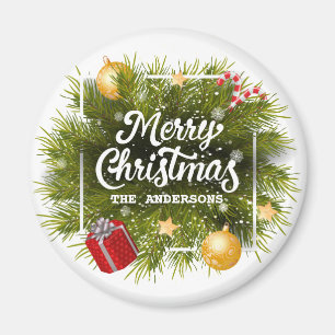 Elegante árbol de Navidad personalizado Imán