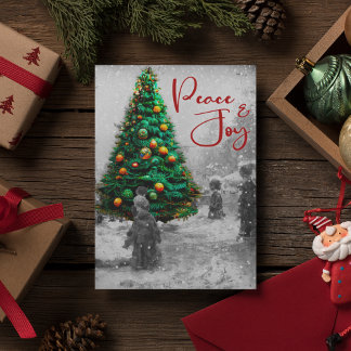Elegante árbol de Navidad retro vintage verde