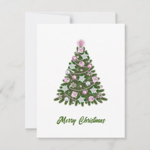 Elegante árbol de Navidad rosa moderno no foto