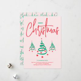 Elegante árbol de Navidad rosa verde alegre