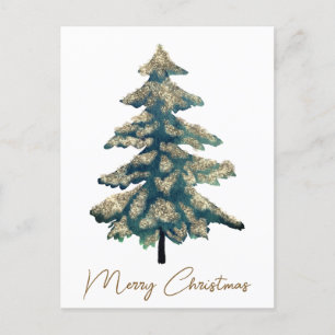 Elegante árbol de navidad verde dorado