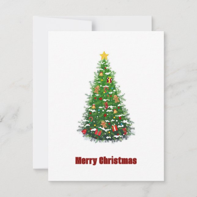 Elegante árbol moderno no fotográfico de Navidad (Anverso)