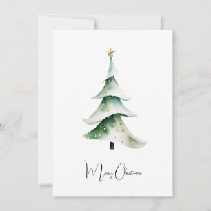 Elegante Árbol Rústico de Acuarela de Navidad