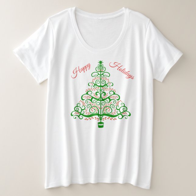 Elegante Árbol Verde de Navidad (Anverso del diseño)