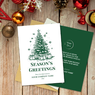 Elegante Árbol Verde De Navidad Con Logo Personali