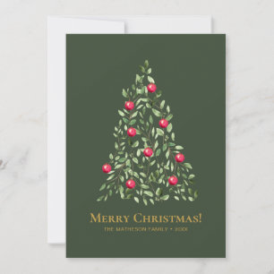 Elegante Árbol Verde Foliage Feliz Navidad