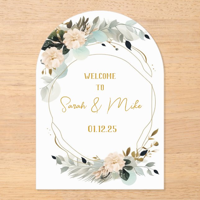 Elegante Arco Acrílico Invitación a la Boda Modern (Anverso)