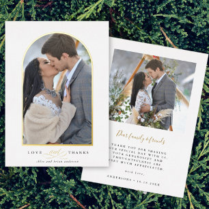 Elegante Arco Amor y Agradecimiento Foto Tarjeta d