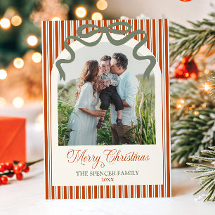 Elegante Arco de Foto de Navidad con Raya Roja y V