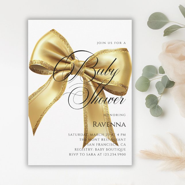 Elegante Arco de Oro Plantilla Simple Baby Shower (Subido por el creador)