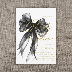 Elegante Arco Negro Simple Plantilla Baby Shower