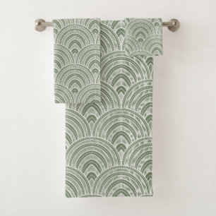 Elegante arco verde de sabores geométricos