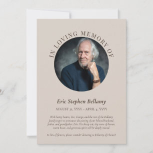 Elegante arena y marrón en la Invitación de la mem