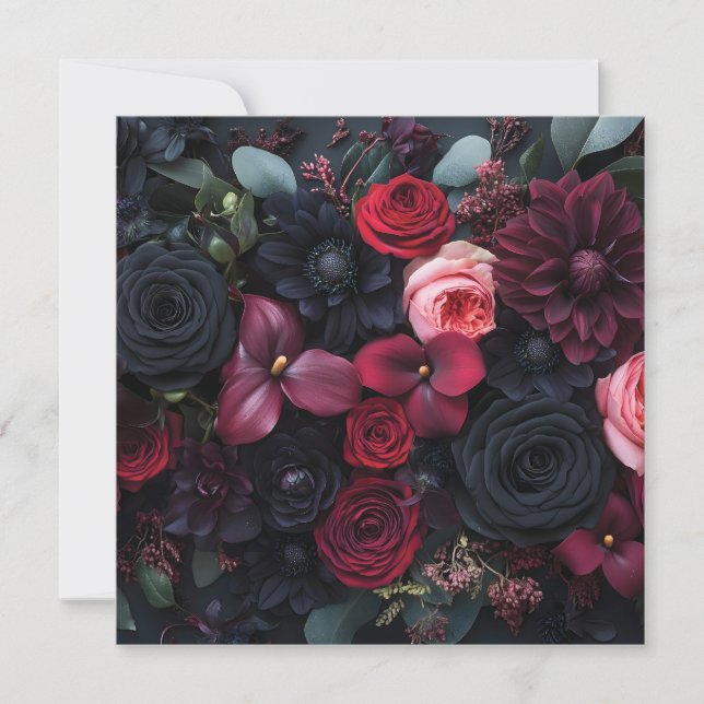 Elegante Arreglo Floral Oscuro Con Rosas (Anverso)