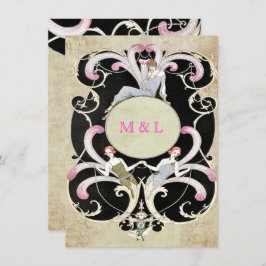 Elegante, Art Decó, Invitación a la boda Lesbiana 