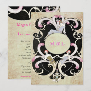 Elegante, Art Decó, Invitación a la boda Lesbiana 