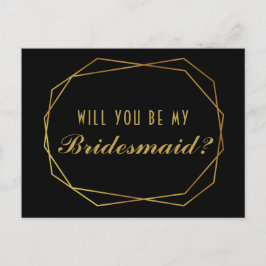 Elegante Art Deco ¿Serás mi tarjeta de dama de hon