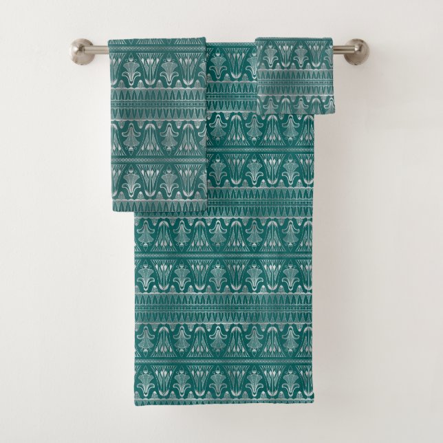 Elegante Art Deco Teal Plateado (In situ)