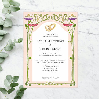 Elegante Art Nouveau con invitación a la boda de l