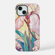 Elegante Art Nouveau Vidrio Manchado Iris Mariposa