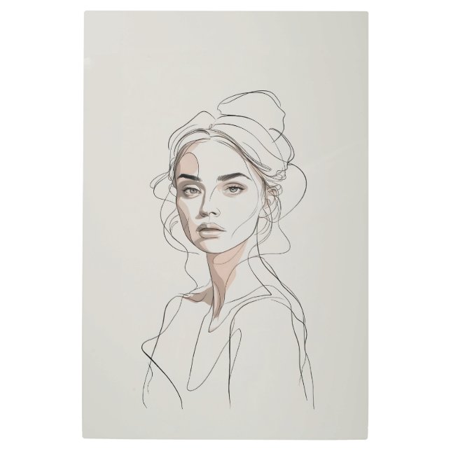 Elegante arte de la línea de retrato de mujer Mini (Anverso)