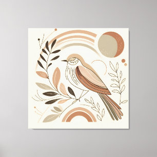 Elegante arte de lienzo de pájaros
