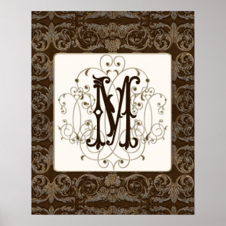 Elegante arte de pared barroco de oro antiguo