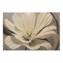 Elegante arte de pared floral blanca