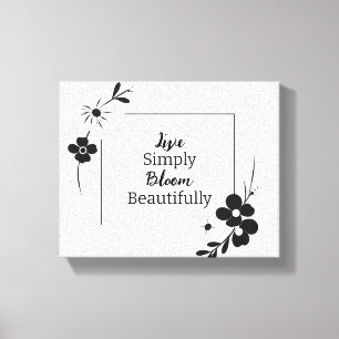 Elegante Arte de Pared Floral Negra Personalizada 