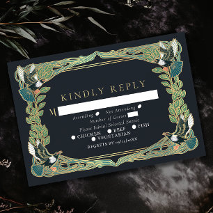 Elegante arte de Urraca Art Nouveau boda RSVP