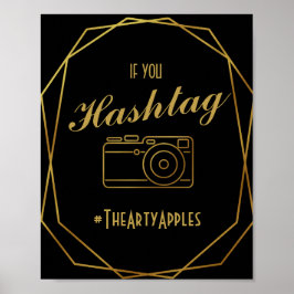 Elegante arte deco Gold y medios sociales negros