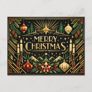 Elegante Arte Dorado Deco Feliz Navidad