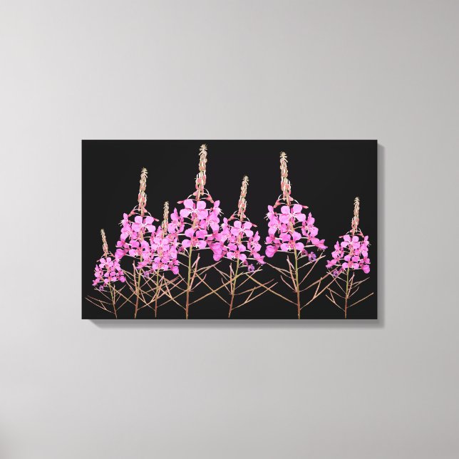 Elegante arte fino morado de sauce rosa fuego flor (Anverso)