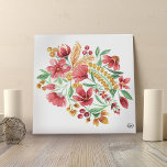 Elegante arte floral impreso para primavera verani<br><div class="desc">Aumente su espacio con esta elegante y artística impresión, perfecta para las vibrantes estaciones de verano y primavera. Con flores pintadas a mano, bayas y hojas en un impresionante color rojo berry, rosa rosa, amarillo dorado y verde helecho, todo ello con un fondo blanco fresco, esta impresión capta la esencia...</div>