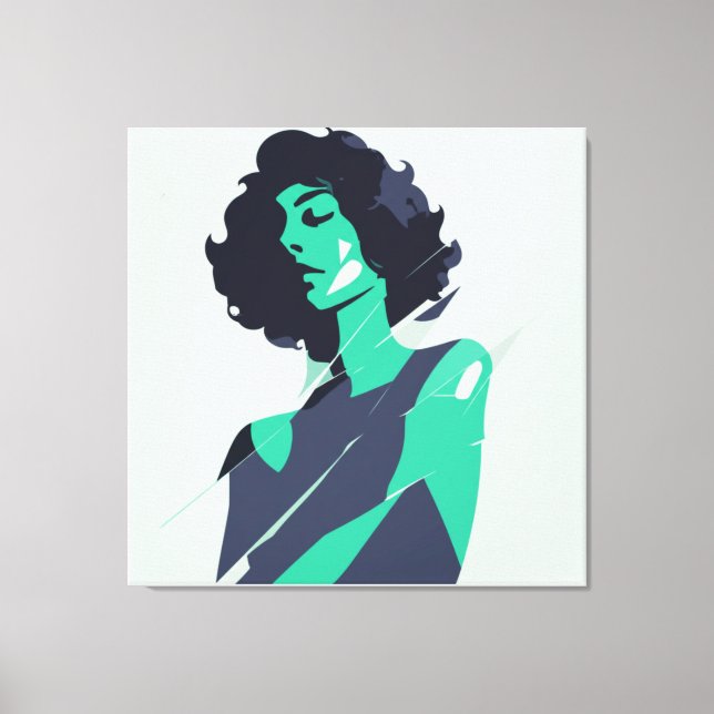 Elegante arte Verde azulado femenino (Anverso)
