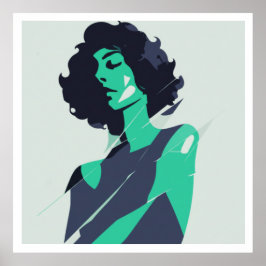 Elegante arte Verde azulado femenino