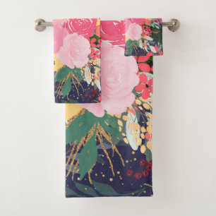 Elegante Astral Winter Floral & Gold Dots