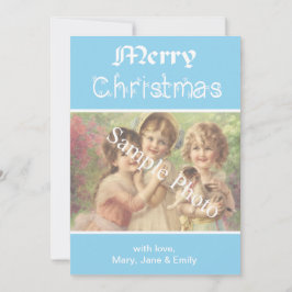 Elegante, azul clásico, tarjeta de foto de la navi