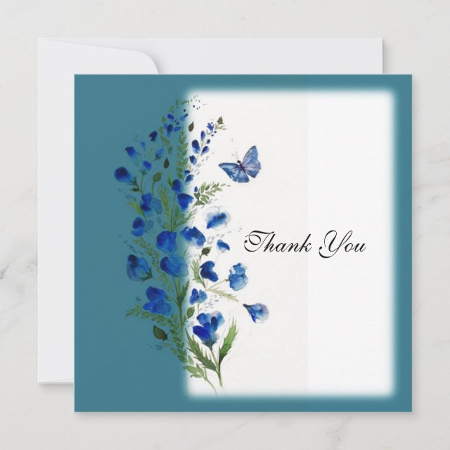 Elegante azul con flores (Anverso)