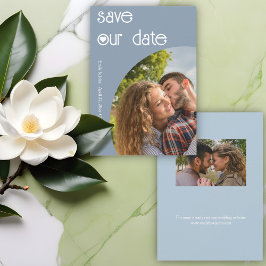 Elegante Azul Dusty Guardar La Tarjeta De Fecha