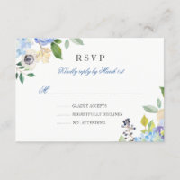 Elegante Azul Floral Quinceanera RSVP