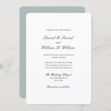 Elegante azul Verde azulado - Invitación a la boda